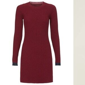 Marina Moscone Red Ribbed Knit sweater